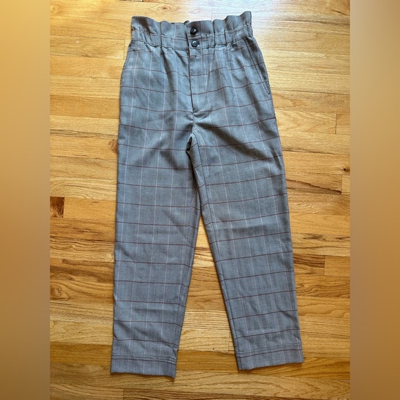 Madewell Paperbag Tapered Pants in Glen Plaid size 0 - Picture 4 of 9